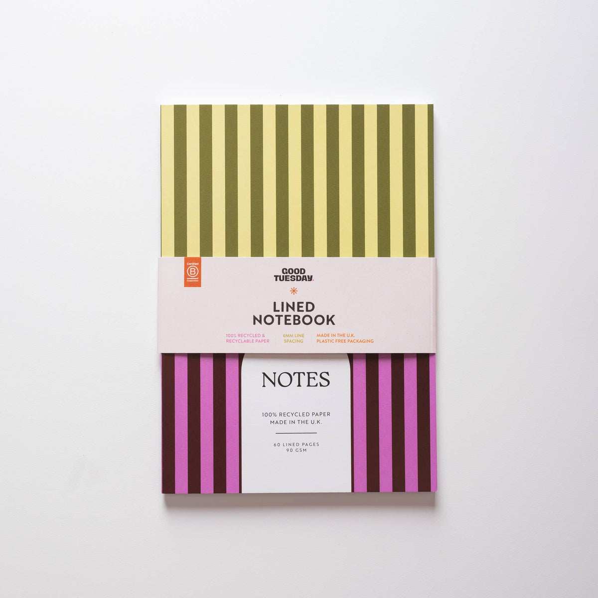 A5 Pistachio Stripe Notebook
