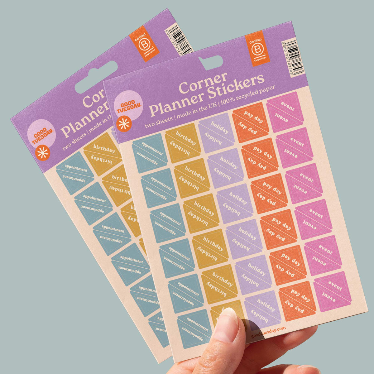 Corner Planner Stickers | Recycled Paper Stickers