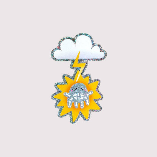 Lightning Gus Ghost Glitter Vinyl Sticker