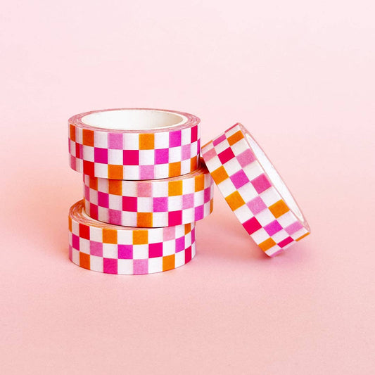 Pink Checkerboard Washi Tape