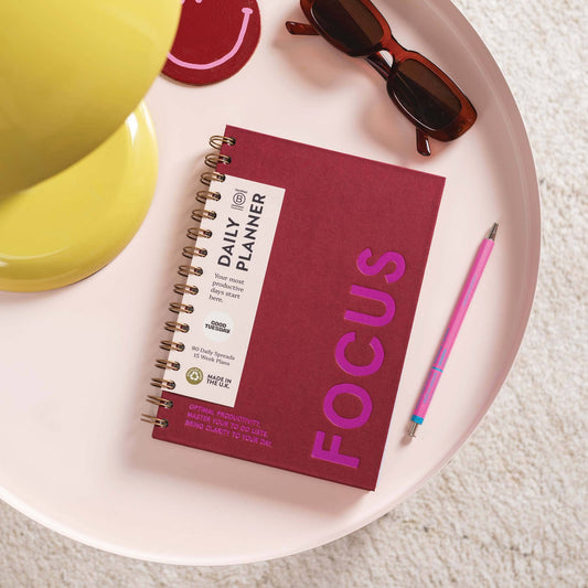 Daily Productivity Planner | Undated | Hardback | Burgundy