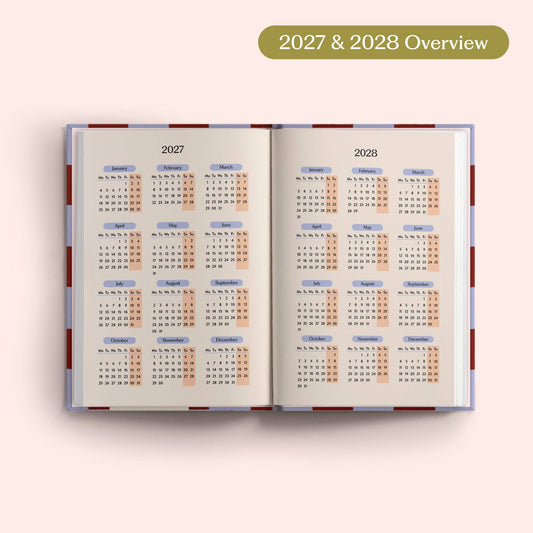2027 Diary | A5 Hardcover Week to View | Blue Berry Check