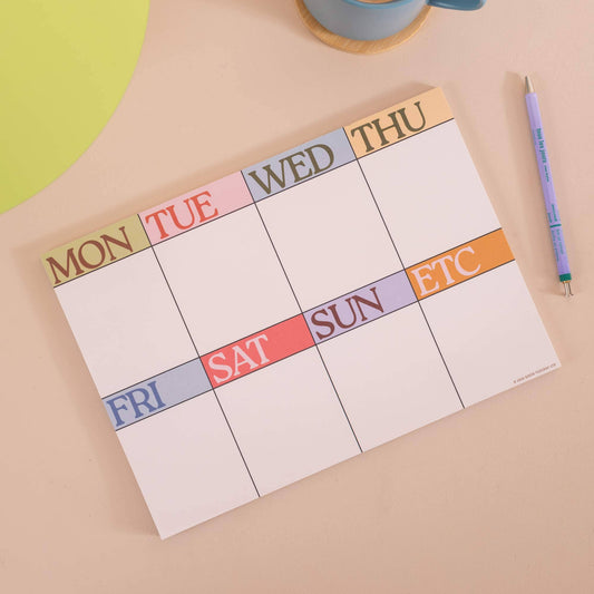 A4 Weekly Planner Pad | Scandi
