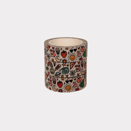 Cute Illustrated Pattern Washi Tape